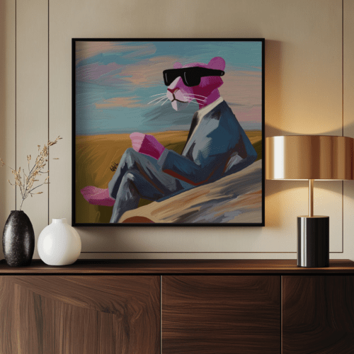 Pantera y  paz- 80X80cm