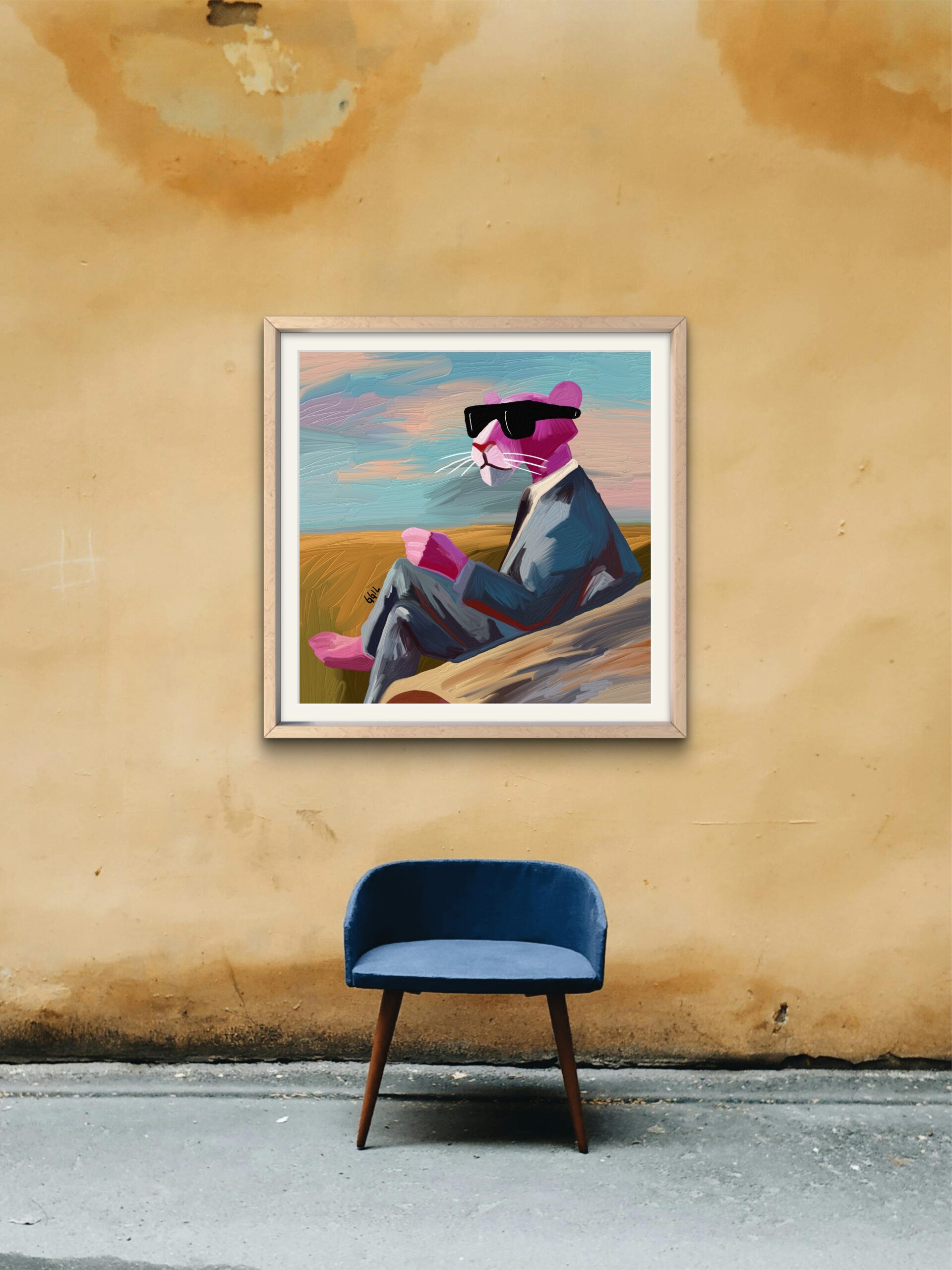 Pantera y  paz- 80X80cm