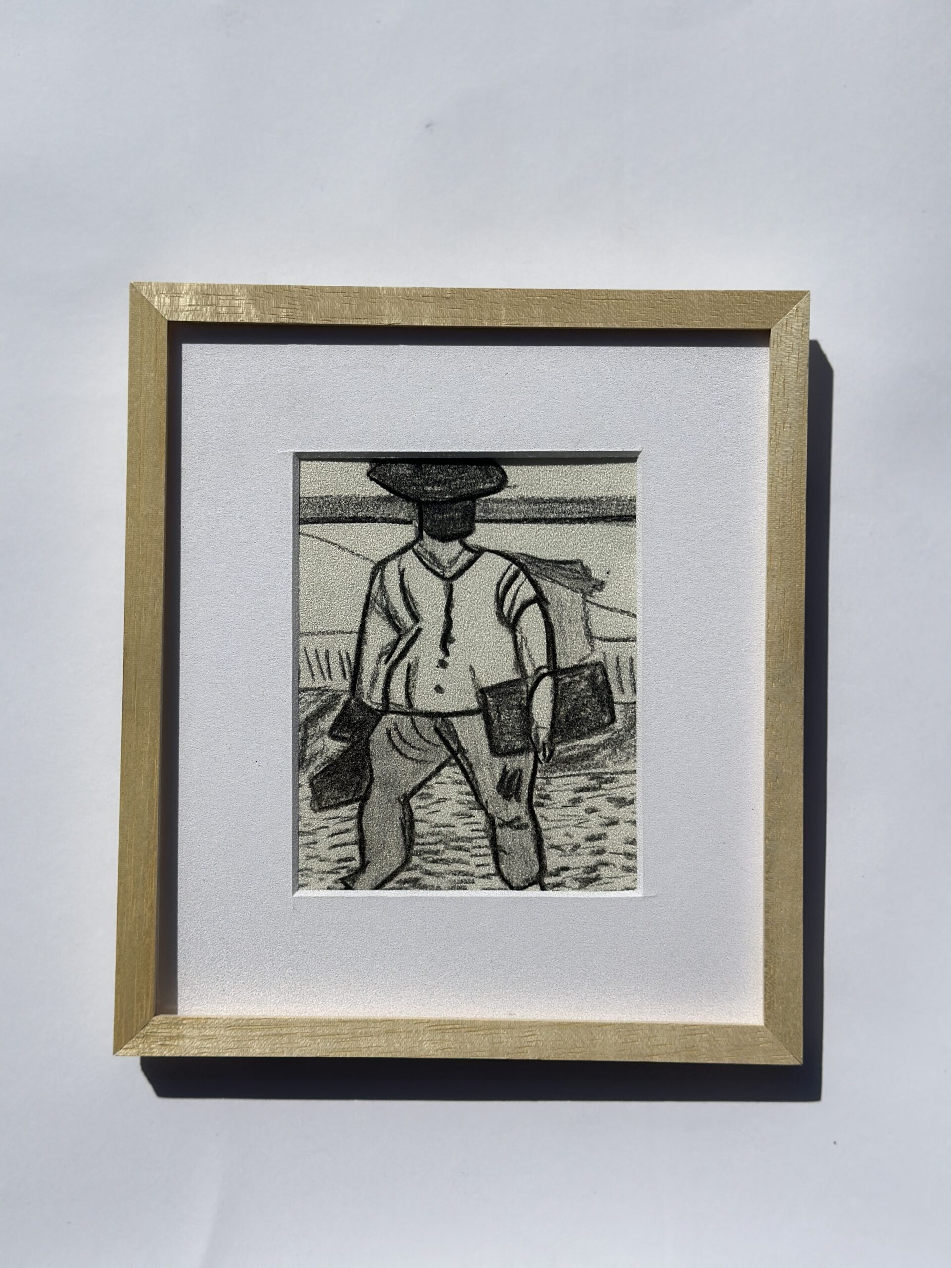 Trabajador- Grafito 13 x 10.5cm- MEDIDA TOTAL