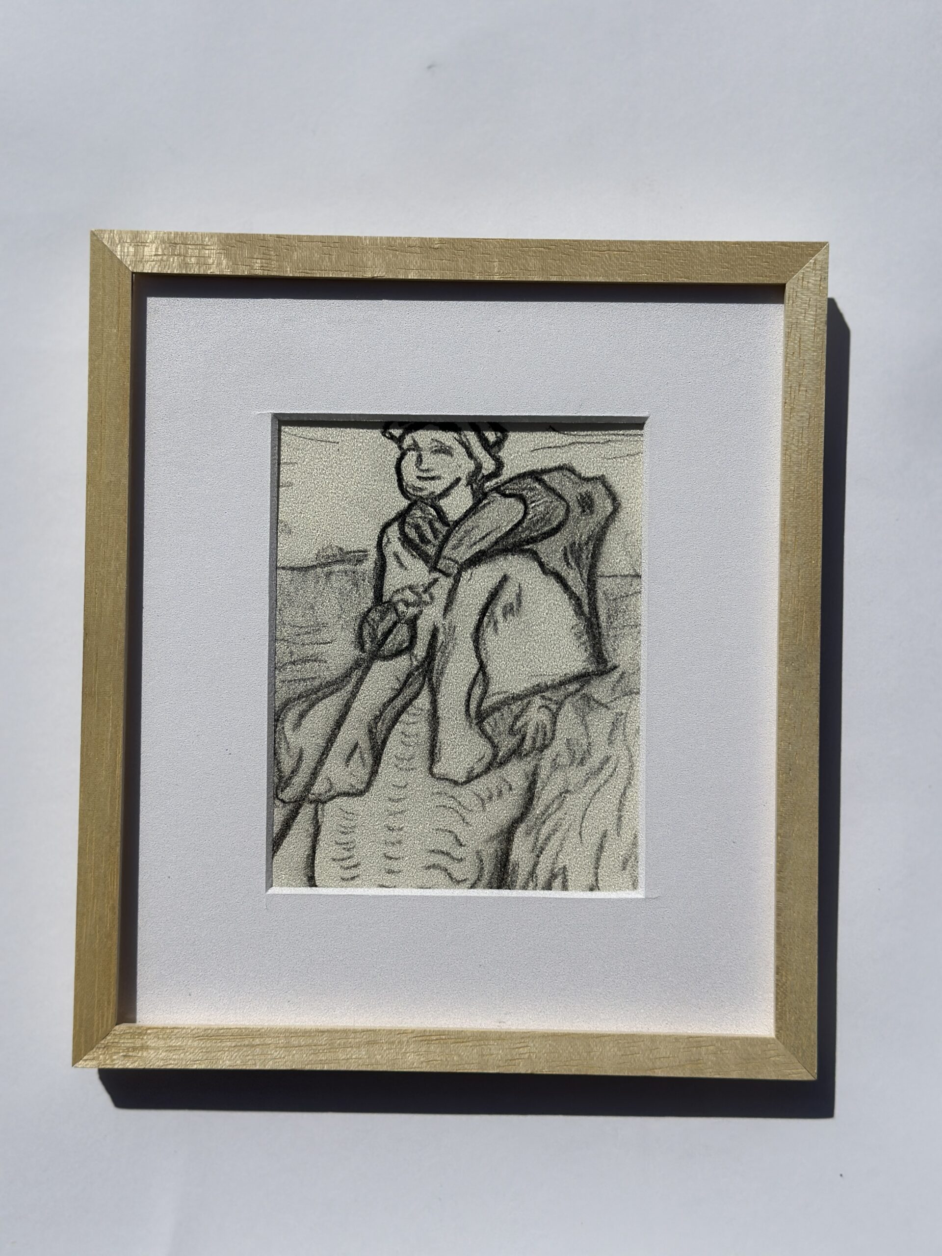 Trabajadora- Grafito 13 x 10.5cm- MEDIDA TOTAL