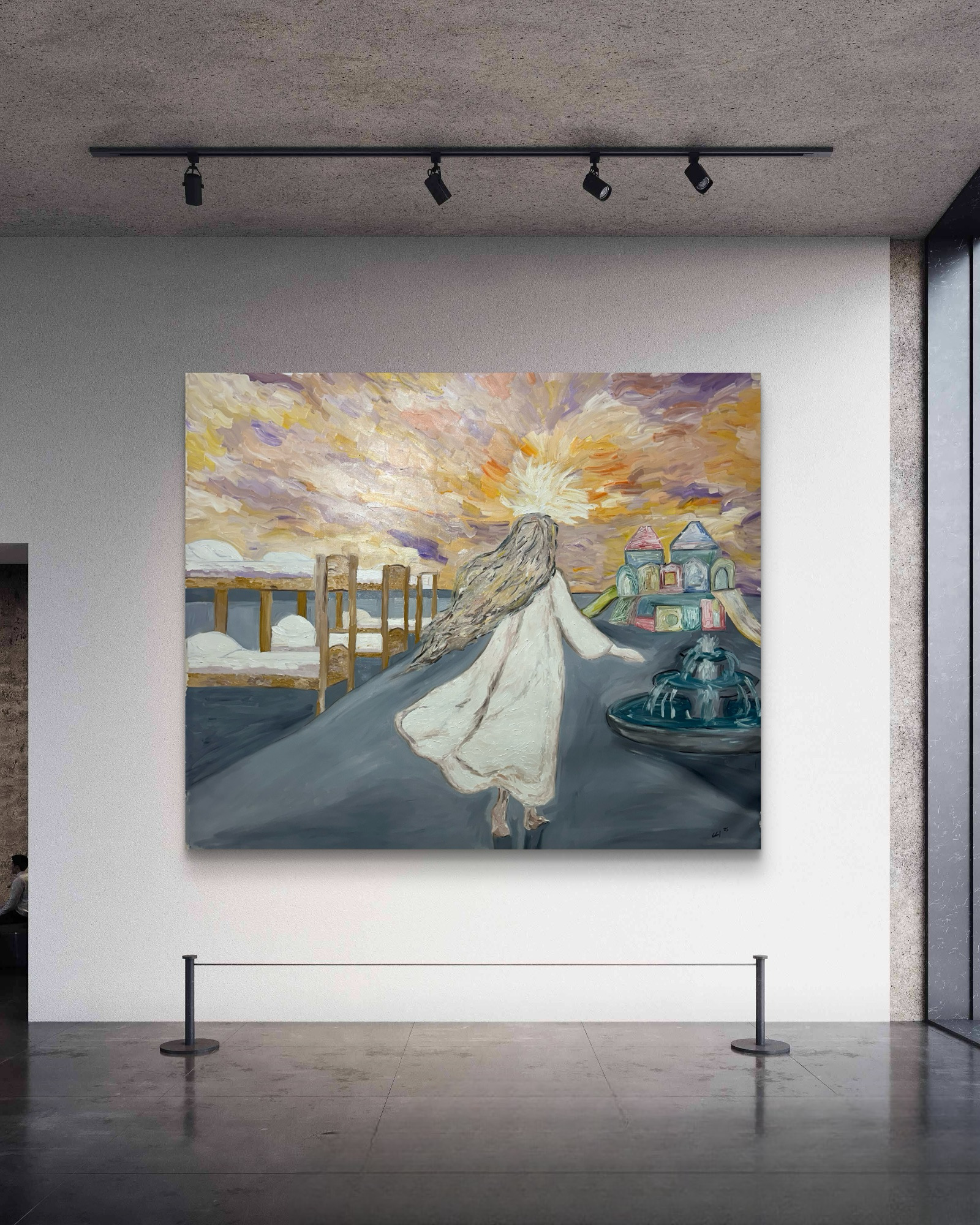 EL CIELO SI EXISTE · 160× 155 cm · Óleo sobre lienzo