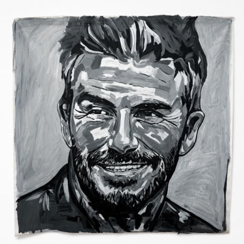 Beckham  · 160× 160 cm ·Acrílico leo sobre lienzo