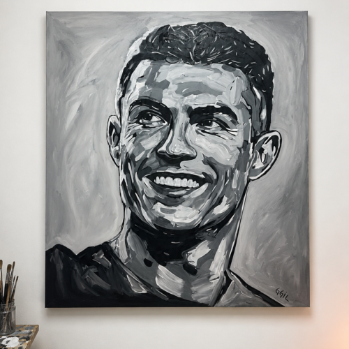 Cristiano Ronaldo  · Acrílico leo sobre lienzo